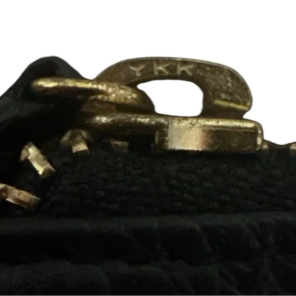 LODIS CLUTCH Wristlet Purse, Black Leather Zipper Pouch Wallet Designer - Picture 7 of 8